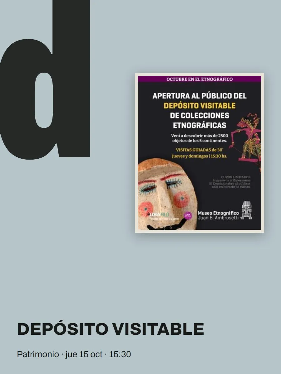 Afiche de «Apertura al público del Depósito Visitable de Colecciones Etnográficas»