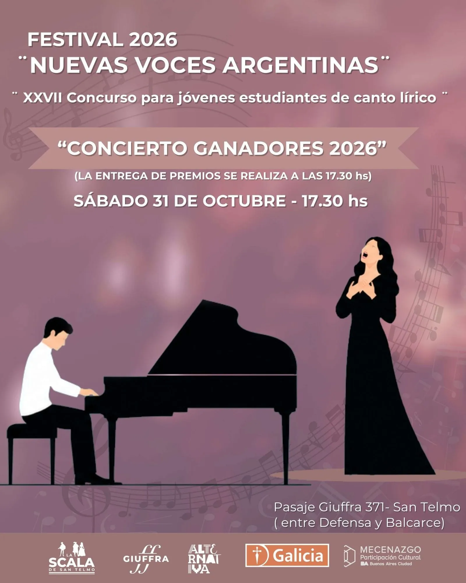 Imagen de difusión de «Concierto Ganadores 2026 · Nuevas Voces Argentinas»