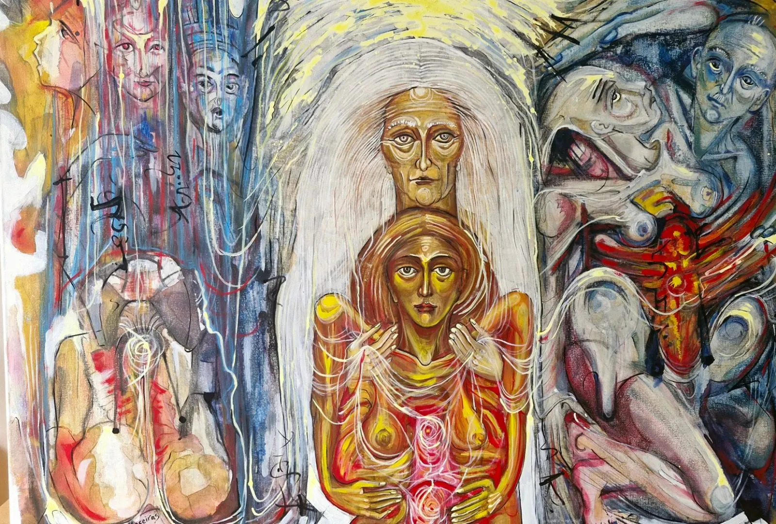 Imagen de difusión de «Conexiones. Obras de Judith Castro, Roxana Fraticola y Elena Maceiras»