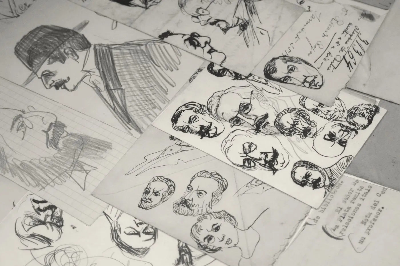 Imagen de difusión de «ENIGMÁTICO ROSTRO. Dibujos, bocetos y grafías en los papeles de Ricardo Rojas»