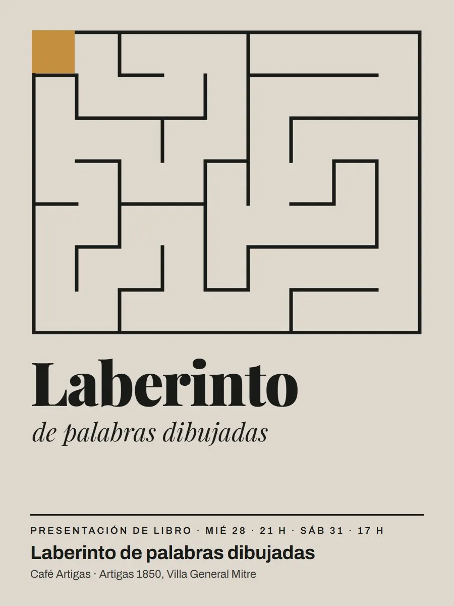 Afiche de «Laberinto de palabras dibujadas»