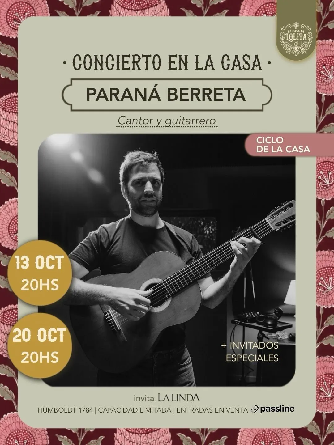 Imagen de difusión de «Paraná Berreta · Cantor y guitarrero»